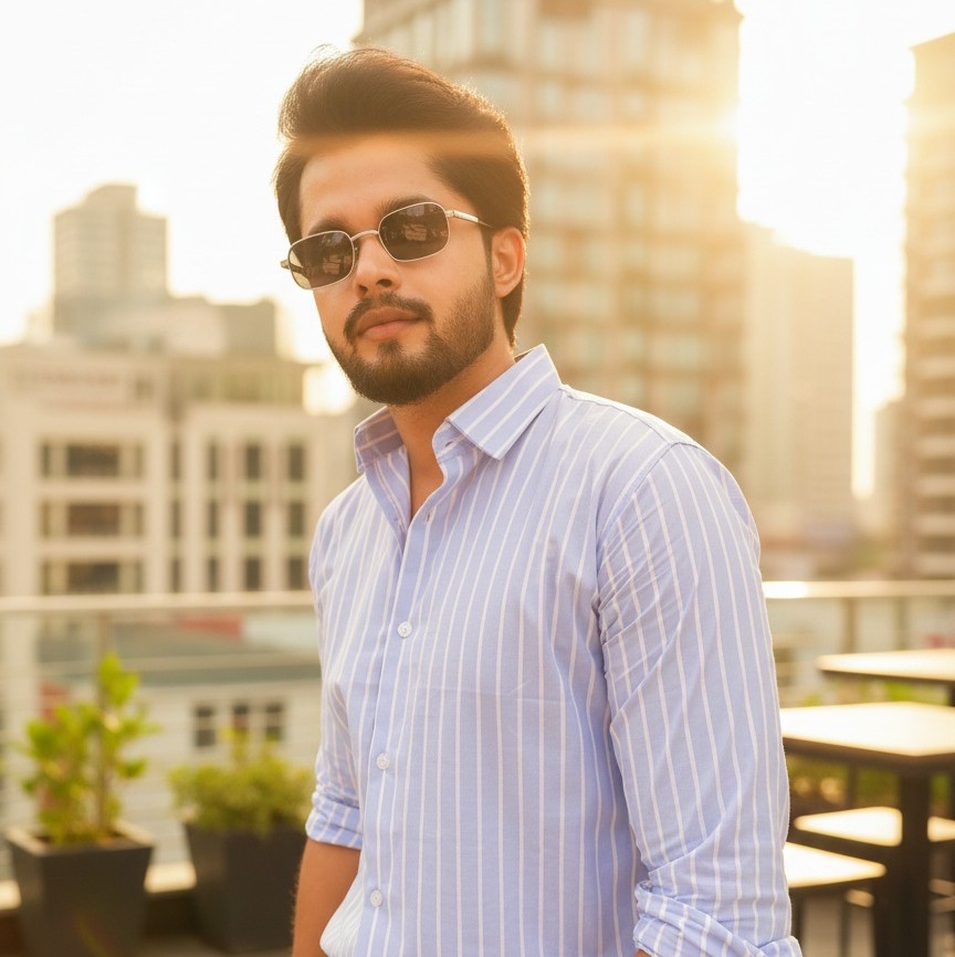 Edge Light Gold Frame Sunglasses